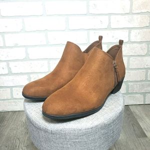 MASSINI Ankle Boots Faux Suede Brown Size 11